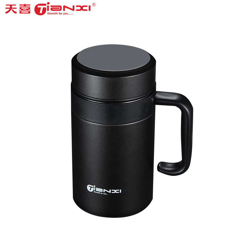 天喜（TIANXI） 保温杯 316不锈钢男士茶杯 TBB179-520-B1绅士黑520ML（升级316不锈钢）加厚款