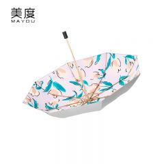 美度（MAYDU） M3108三折钛银胶防晒防紫外线晴雨伞加固抗风折叠雨伞插画系列太阳伞郁金香粉