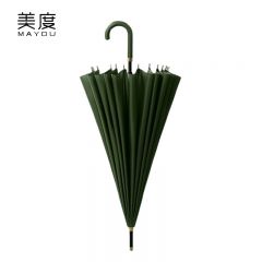 美度（MAYDU） M7007自动雨伞长柄伞防风伞24骨加大号学生晴雨伞抗暴风弯钩直杆伞墨绿色
