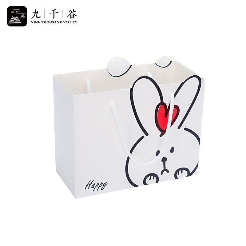九千谷 礼品袋手提袋 生日礼物儿童创意卡通礼盒包装袋小白兔款5个装3100