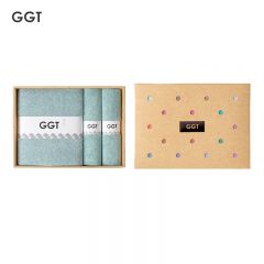 GGT 日本雪花绒浴巾毛巾礼盒三件套男女送礼比全棉纯棉吸水速干礼盒装 礼盒瓶覗(1条浴巾+2条毛巾)