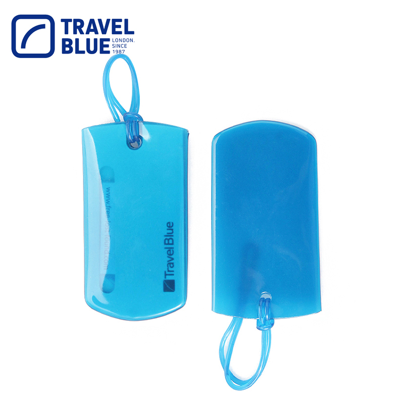 蓝旅（TRAVEL BLUE） 016旅行箱方形行李牌商务出行旅游软胶行李标签牌易识别蓝色