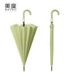 美度（MAYDU） M1605遇水开花雨伞16骨长柄双人晴雨伞加大自动防风直杆伞抹茶绿
