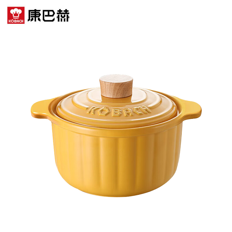 康巴赫（KBH） 陶瓷煲养生煲炖锅炖肉汤锅砂锅3.5L大容量南瓜黄KBN-T3500