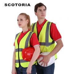 斯卡地尔（SCOTORIA） PC18HV1303YG 反光背心警示坎肩 交通安全警示马甲 环卫施工执勤安全服 反光背心