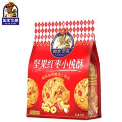 如水 有核桃仁的桃酥 一口果仁满口香独立小包装 坚果红枣小桃酥180g 袋