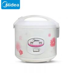 美的（Midea） 老式电饭煲饭锅5L机械不粘内胆聚能波纹发热盘家用白色印花带接水盒3-10人适用YJ508J