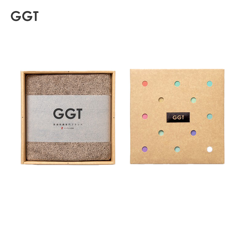 GGT 日本多彩雪花绒浴巾家用加厚成人大毛巾速干男女洗澡裹巾礼盒套装礼盒装胡桃（浴巾）