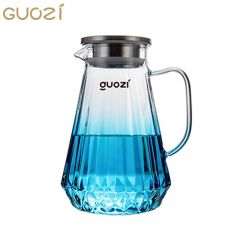 果兹 GUOZI幻影冷饮壶耐冷耐热高硼硅玻璃家用客厅冷水壶夏季花茶壶1800ml 渐变蓝