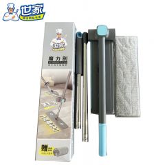 世家  拖把家用一拖净免手洗加厚拖把平板拖布懒人墩布加厚吸水42CM 2块布