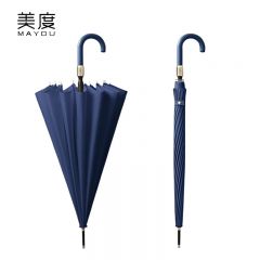 美度（MAYDU） M1605遇水开花雨伞16骨长柄双人晴雨伞加大自动防风直杆伞藏青色
