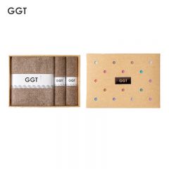 GGT 日本雪花绒浴巾毛巾礼盒三件套男女送礼比全棉纯棉吸水速干礼盒装 礼盒胡桃(1条浴巾+2条毛巾)