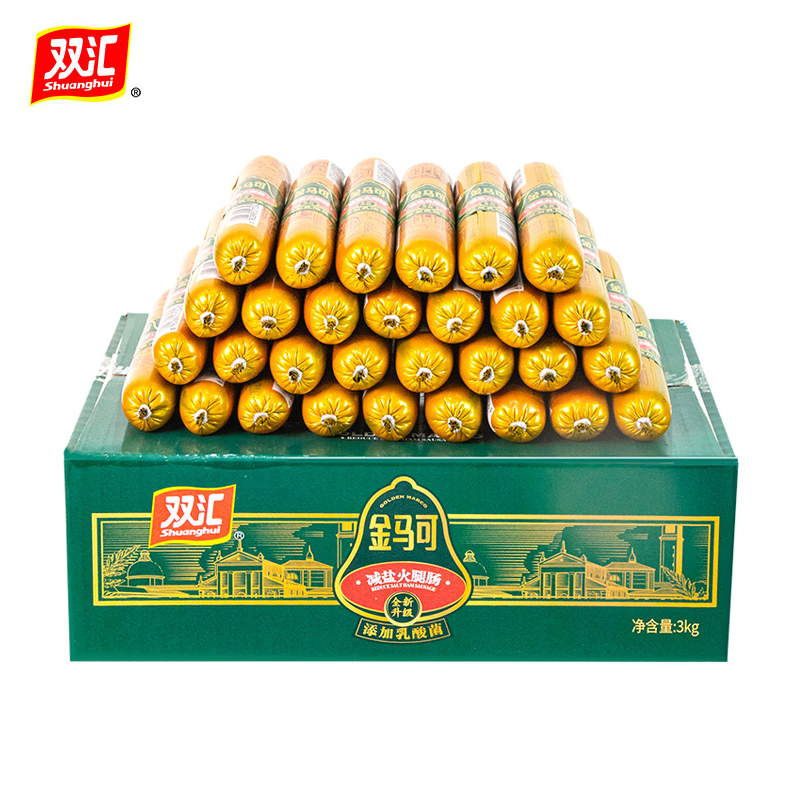 双汇 金马可减盐 香肠整箱装 减盐即食 露营烧烤 火腿肠100g*30支