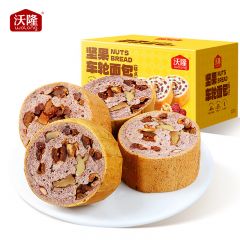 沃隆 烘焙糕点全麦营养早餐饱腹健康休闲零食 五黑味 车轮面包500g
