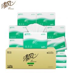 清风 擦手纸1层200抽*20包加厚抹手干手家用洗手间卫生纸商用