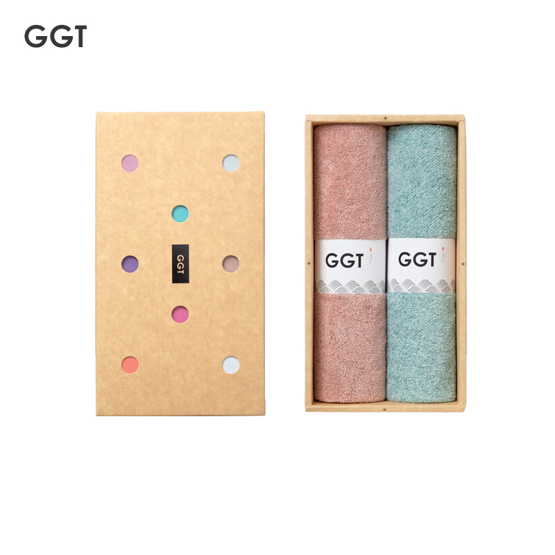 GGT 日本雪花绒毛巾礼盒套装男女家用送礼比纯棉吸水速干不掉毛伴手礼退红+瓶覗