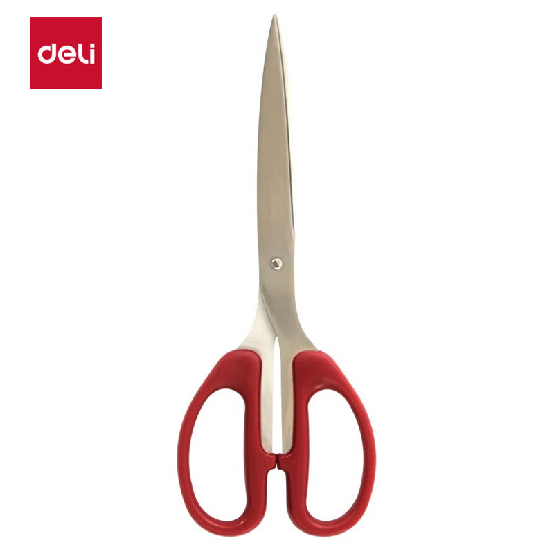 得力（deli） 6010 210mm剪刀 红大号剪子手工剪纸刀 办公用品