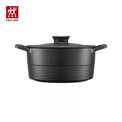双立人（ZWILLING） 龙铸铁锅22cm 珐琅锅焖烧炖煮家用餐厅厨房 66040-220 （黑色铸铁）