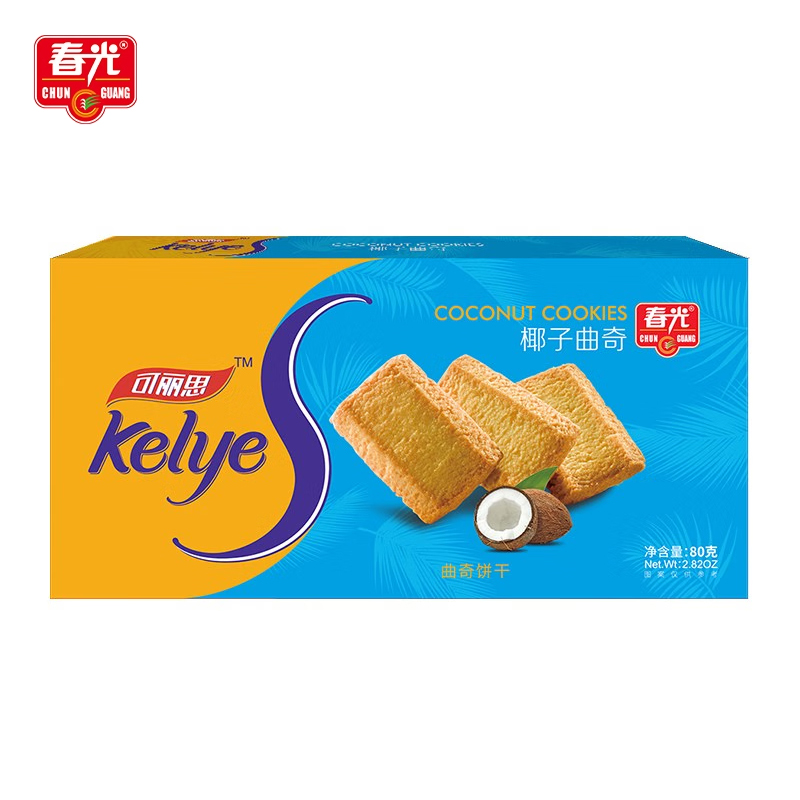 春光 椰子曲奇80g 海南特产休闲零食香脆饼干零食小吃椰子味
