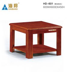 海邦办公茶几实木茶几办公室茶几1.2米长茶几中式油漆长方形茶几 601款 （方几）新胡桃色