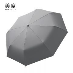 美度（MAYDU） M3035全自动太阳伞女三折遮阳伞黑胶防晒防紫外线晴雨伞两用折叠伞枪灰色