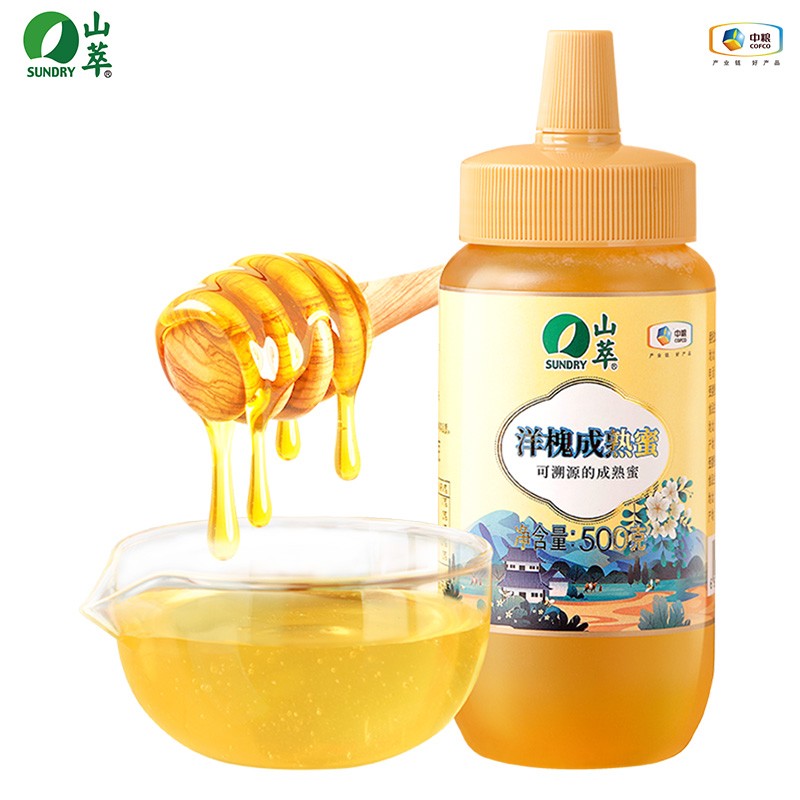 中粮山萃 洋槐成熟蜜500g 农家成熟蜜瓶装蜂蜜