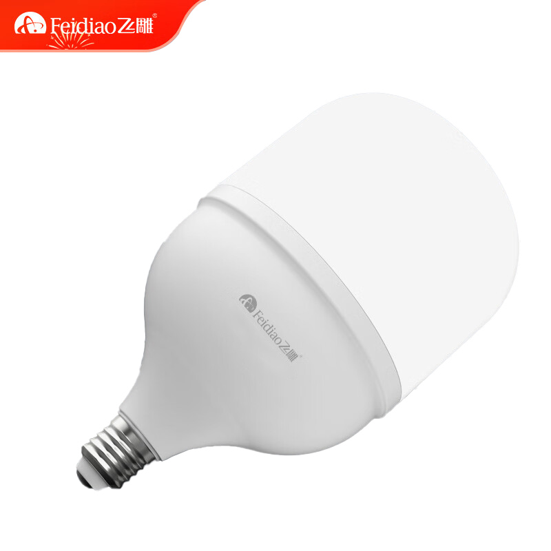 飞雕 LED灯泡柱泡节能灯 E27大螺口家用商用功率光源超亮白光球泡 18W白光E27大螺口