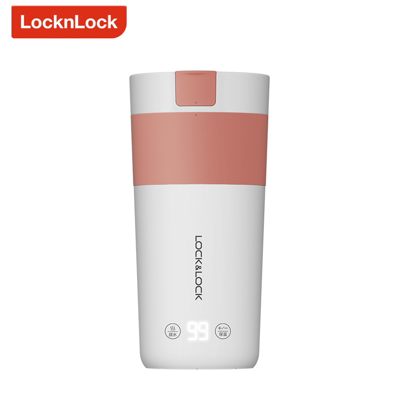 乐扣乐扣（LOCK&LOCK） EJK3115PIK电热水杯便携式烧水壶保温迷你小型家用自动加热旅行外出烧水杯迷你烧水壶 电热水杯-350ml-粉色