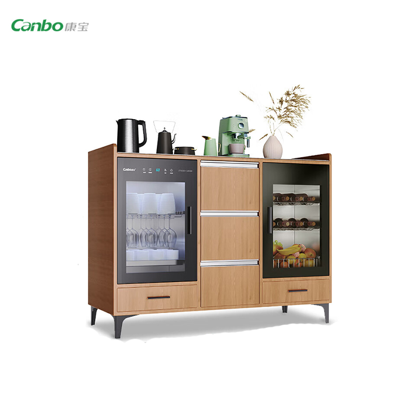 康宝（Canbo） ZTD168-120CB3双门消毒柜烘干一体机热风紫外线制冷大容量不锈钢餐边柜实木