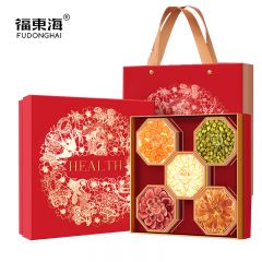 福东海 铁皮石斛西洋参片鹿茸人参元贝五拼215克礼盒 滋补品送父母
