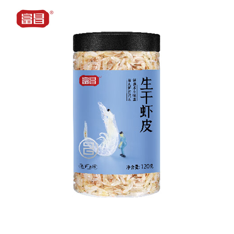 富昌 生干虾皮120g/罐 淡干虾米皮海米海产干货紫菜汤调味食材
