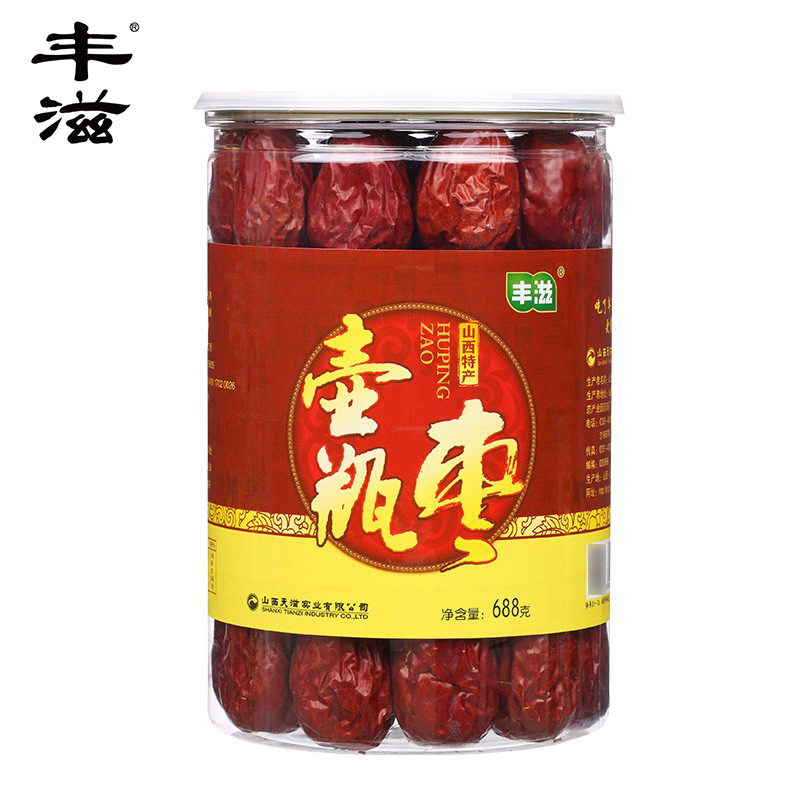 丰滋  山西壶瓶枣大红枣骏枣办公室休闲零食 罐装壶瓶枣688g