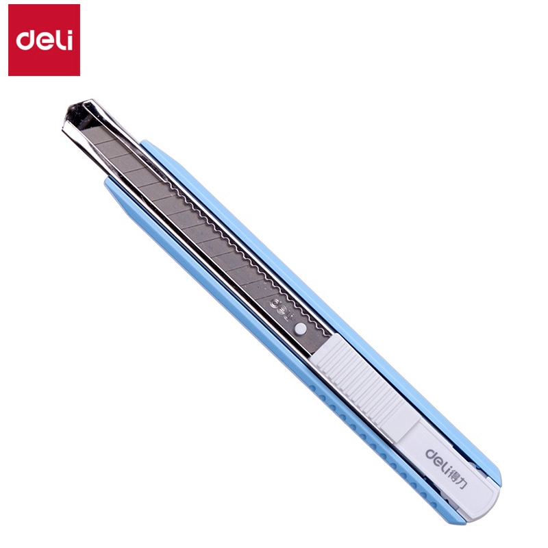 得力（deli） 2086美工刀裁剪刀铝合金护套美工刀145*18.3*12.7mm（浅蓝）