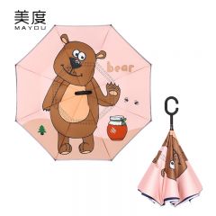 美度（MAYDU） M6016儿童反向伞双层学生雨伞加大加固防风晴雨伞遮阳直杆太阳伞大熊