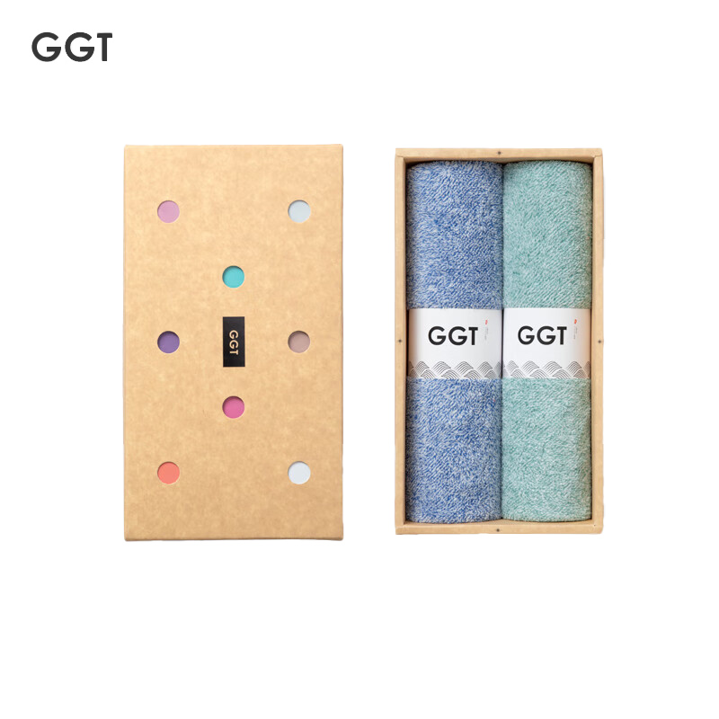 GGT 日本雪花绒毛巾礼盒套装男女家用送礼比纯棉吸水速干不掉毛伴手礼瓶覗+绀青