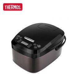 膳魔师（THERMOS）大容量电饭煲家用出租房宿舍小型多功能电饭锅不粘图层 可预约提手设计智能电饭煲快速蒸煮 黑色 5L 低糖EHA-4154E-H