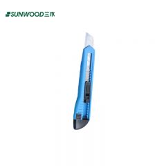三木（SUNWOOD）大号美工刀/自带拆刀器/裁纸刀/壁纸刀/自动锁扣 蓝色
