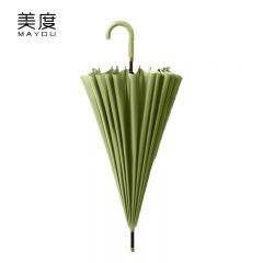 美度（MAYDU） M7007自动雨伞长柄伞防风伞24骨加大号学生晴雨伞抗暴风弯钩直杆伞抹茶绿