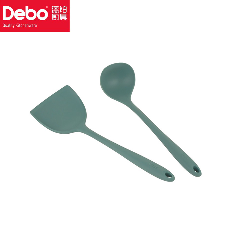 徳铂（Debo） 海格威硅胶汤勺锅铲二件套圆滑边缘设计 DEP-833
