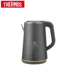 膳魔师（THERMOS） EHA-1326E-G烧水壶电热水壶家用宿舍电水壶双层防烫手柄不锈钢内胆便携式小型快烧开水壶防干烧 灰色 1.8L