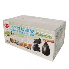 奇正  一次性垃圾袋 连卷式家用厨房客厅垃圾袋 50*60 30只/卷*28卷/箱 黑色 QZ-002