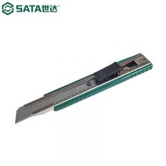 世达（SATA） 93424A 9mm锌合金美工刀壁纸刀安全开箱刀裁纸刀金属柄推钮刀架 锌合金美工刀8节18x100MM 93425A