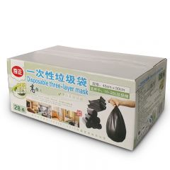 奇正 一次性连卷垃圾袋 家用厨房客厅垃圾袋 45*50cm 28卷/箱 黑色