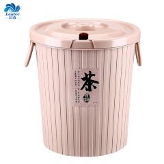 兰诗 FW1381  茶渣桶倒茶叶茶桶塑料茶台废水桶小过滤垃圾筒茶水桶  大号卡其色无吸管