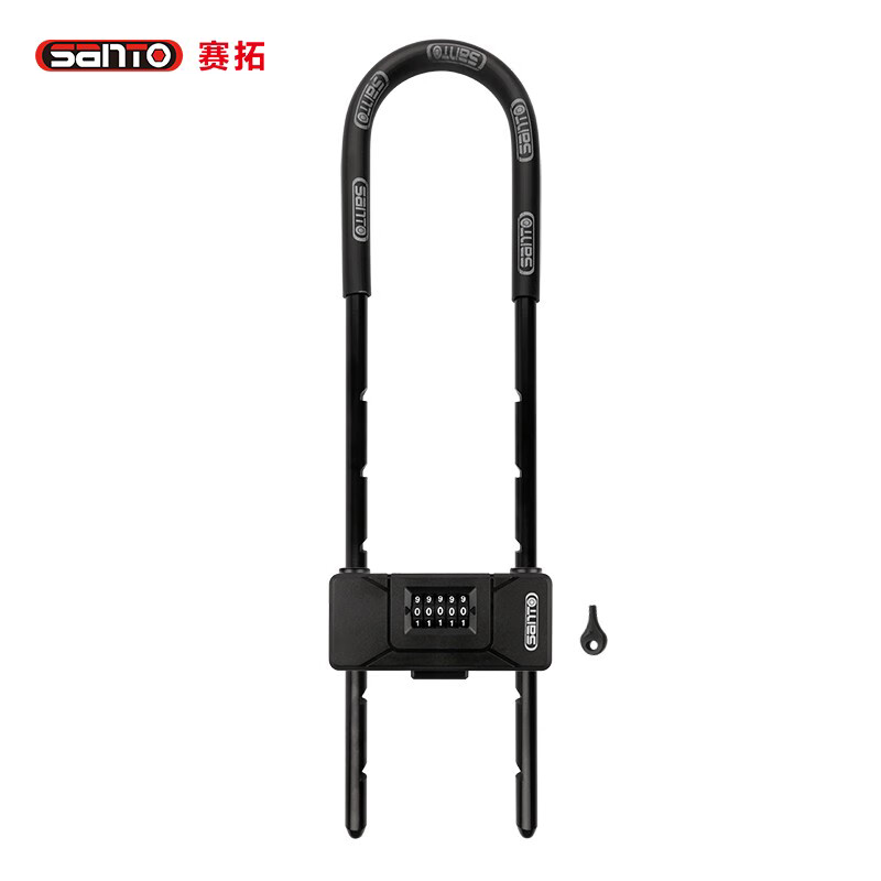赛拓（SANTO） 密码锁u型锁玻璃门锁 抗剪u形门锁 双开门锁办公室商铺挂锁  0479 五位密码黑色