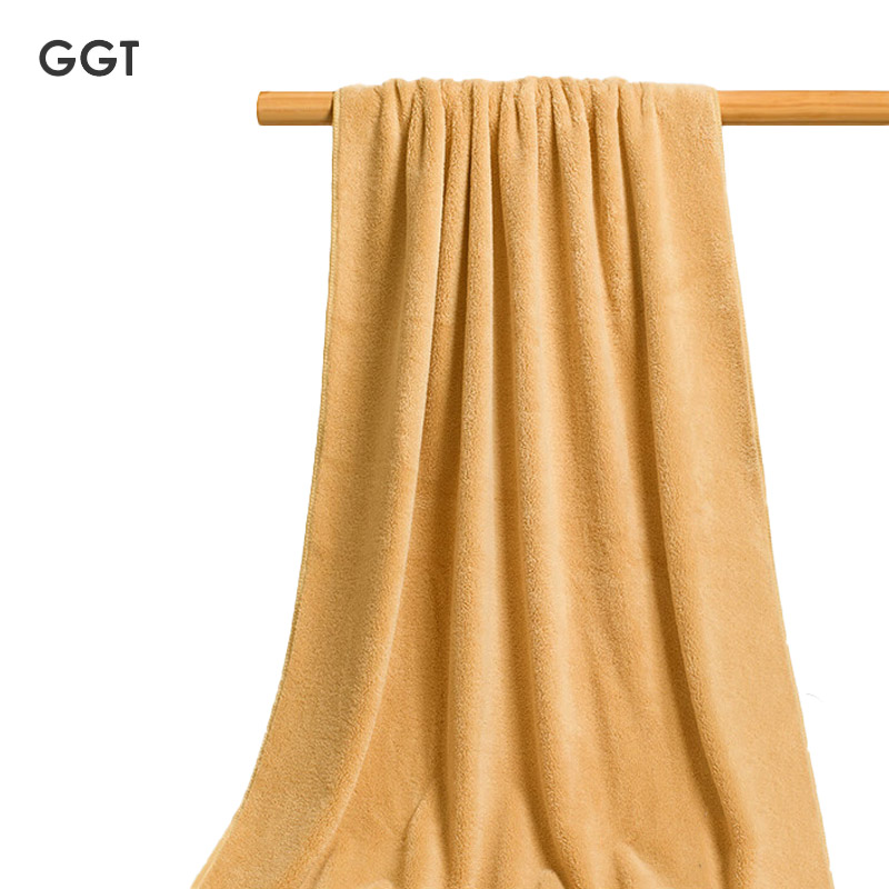 GGT 日本浴巾男士洗澡吸水速干大浴巾毛巾成人不掉毛女山吹色80*160cm