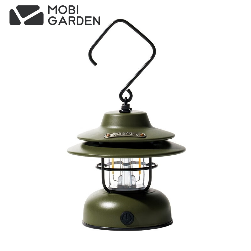 牧高笛（MOBIGARDEN） 复古营灯户外露营帐篷灯LED电池灯复古氛围移动营地灯星愿NX21673016橄榄绿