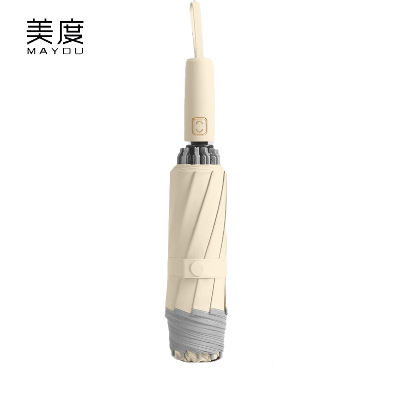 美度（MAYDU） M3362全自动反向折叠伞加固防风晴雨两用伞三折10骨雨伞浅卡其