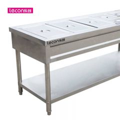 乐创（lecon） 商用平板保温售饭台 五格不锈钢恒温车 LC-J-SFT05
