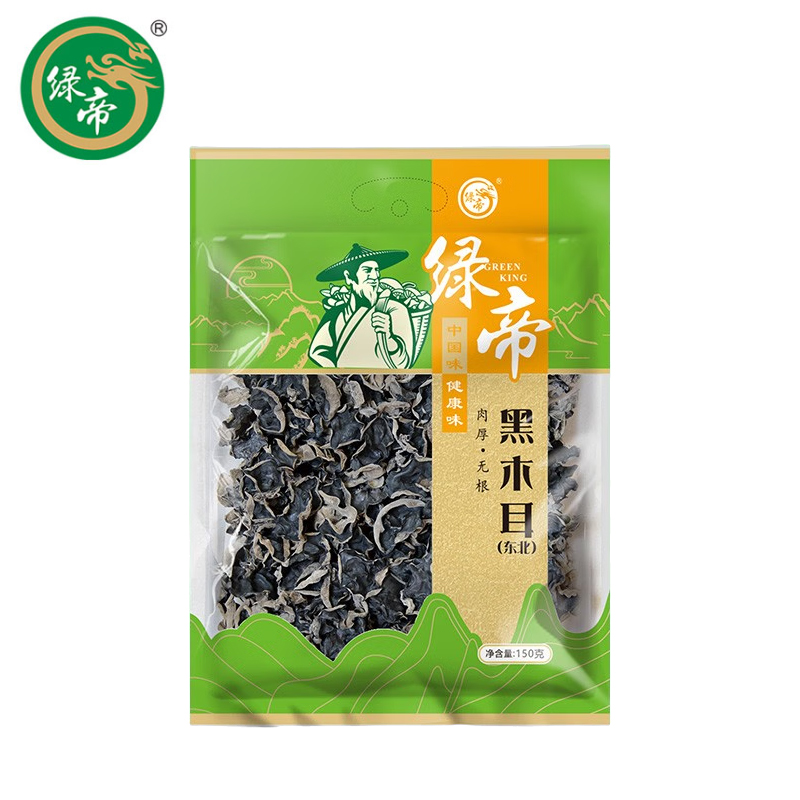 绿帝 山珍干货东北木耳肉厚无根木耳食用山珍干货炒菜凉拌火锅材料 黑木耳150g